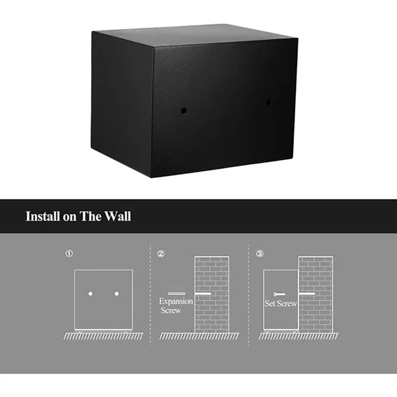 Homdox Fireproof Security Box Safe Lock Boxes WallAnchoring Digital